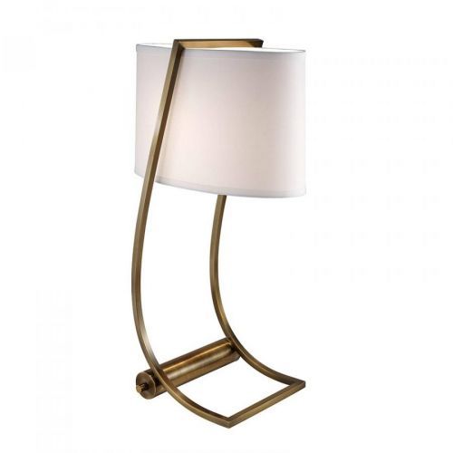 S USB portom textilná stolná lampa Lex mosadz