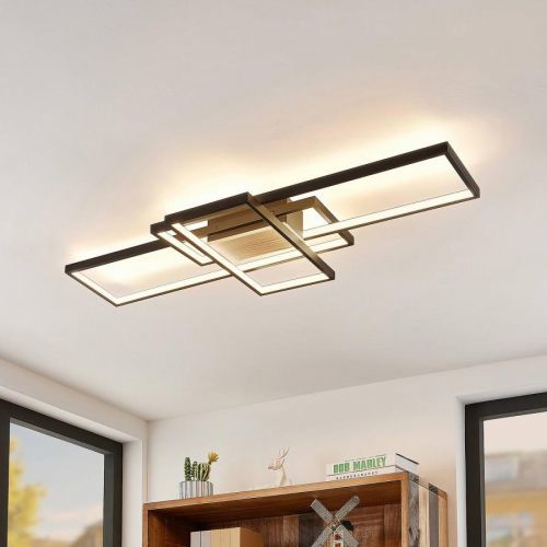 Lindby Emiljan stropné LED svietidlo, čierne matné