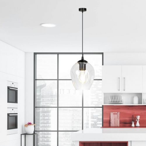Závesná lampa Starla 1-pl., sklenené tienidlo číra