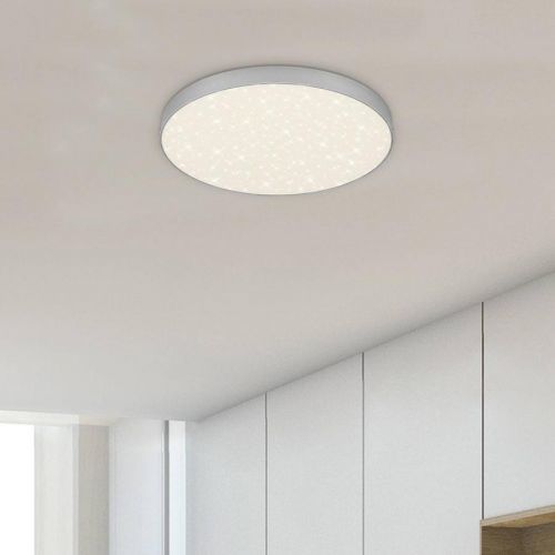 Stropné LED svietidlo Flame Star Ø 28,7cm striebro
