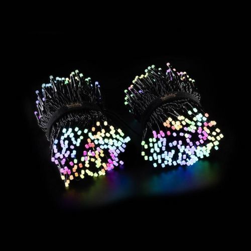 Svetelná reťaz Twinkly RGB, čierna, 600 zdr., 48m