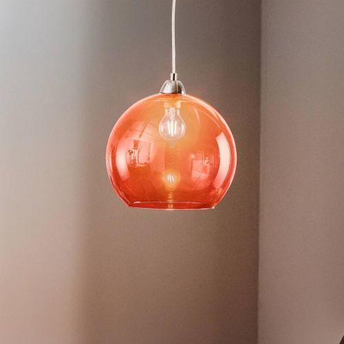 Závesná lampa Colour, sklenené tienidlo červené