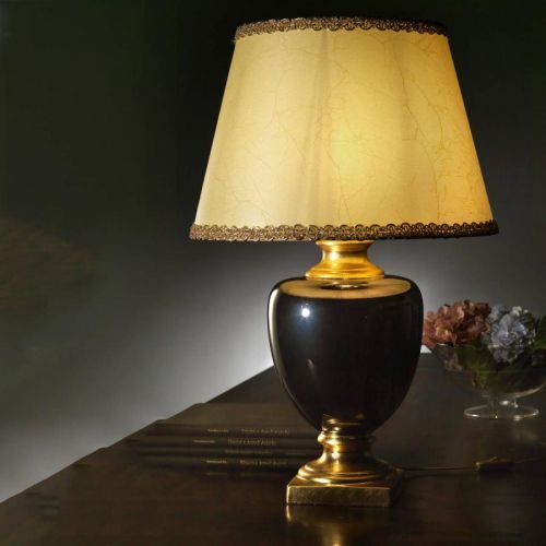 Stolná lampa Mozart v čiernej/zlatej