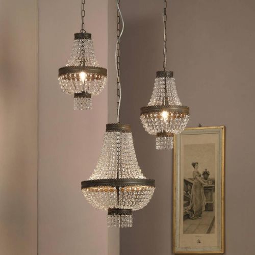 Závesná lampa Impero s krištáľovým závesom