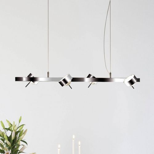 Závesná lampa PUK QUARTETT, chróm