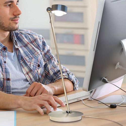 Stolná LED lampa Puk Table Single chróm matná