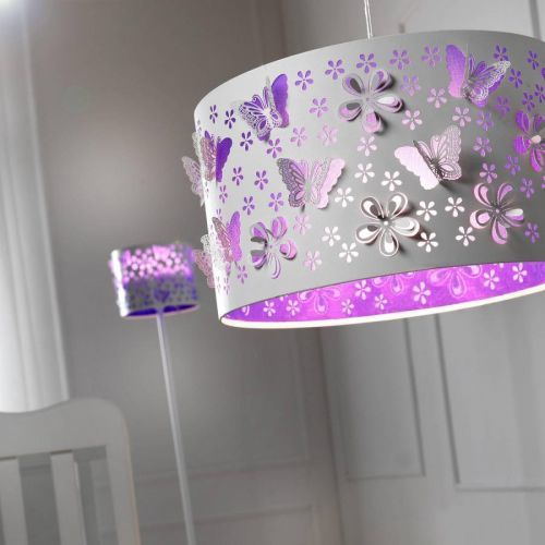Závesná lampa Titilla biela v tienidle fialová