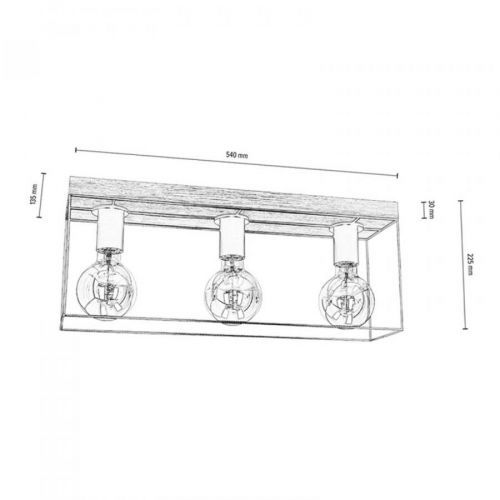 Envolight Gretter stropné svietidlo, kov/dub, 3pl