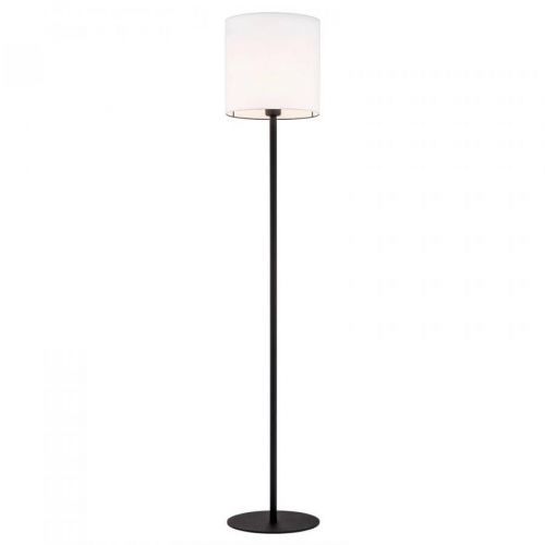 Textilná stojaca lampa Harris, čierna, biela