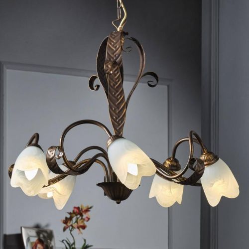 Závesná lampa Sonia 5-plameňová, bronzová