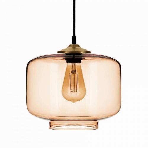 Závesná lampa Tube tienidlo sklo svetlohnedá Ø25cm