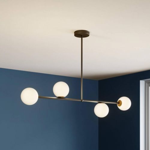 Závesná lampa Gama 4, štvor-plameňová, čierna