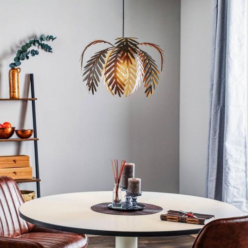 Závesná lampa Dubai v lístkovom vzhľade, bronz