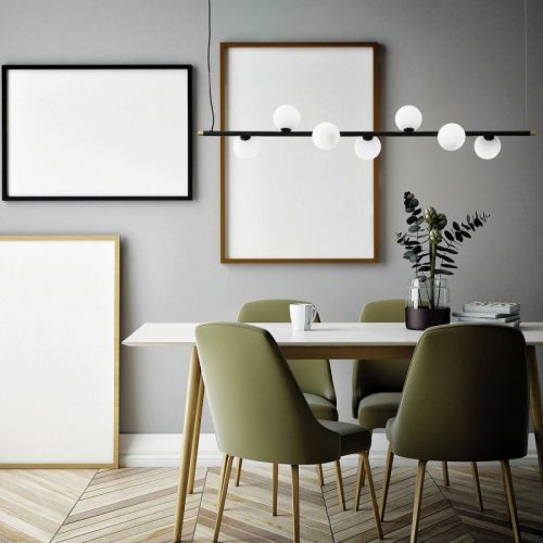 Závesná lampa Pomì, vodorovná, 7-plameňová