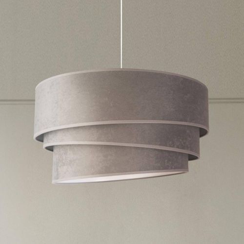 Závesná lampa Devon, sivá/biela, Ø 45 cm