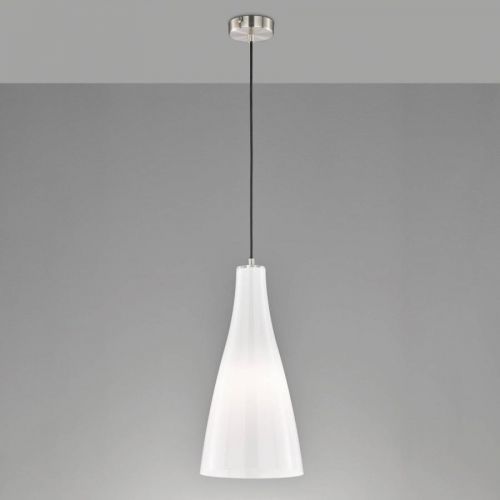Závesná lampa Zeal, nikel matný/ opál, Ø 23 cm