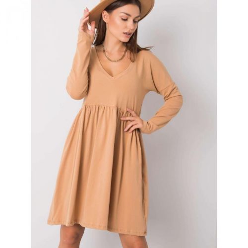 RUE PARIS cotton dress made of camel cotton
