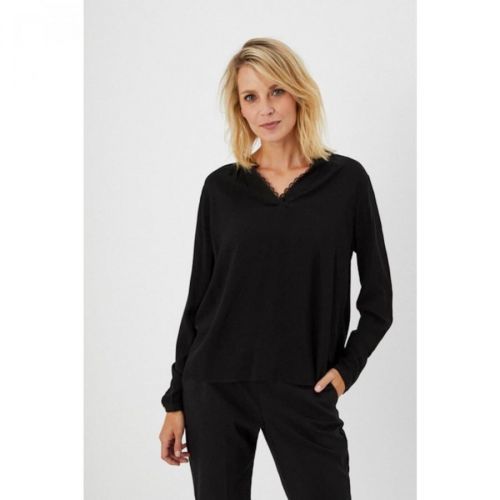 Plain viscose shirt - black