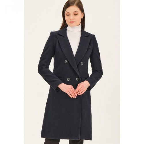 Z6672 DEWBERRY WOMEN'S COAT-LACİVERT