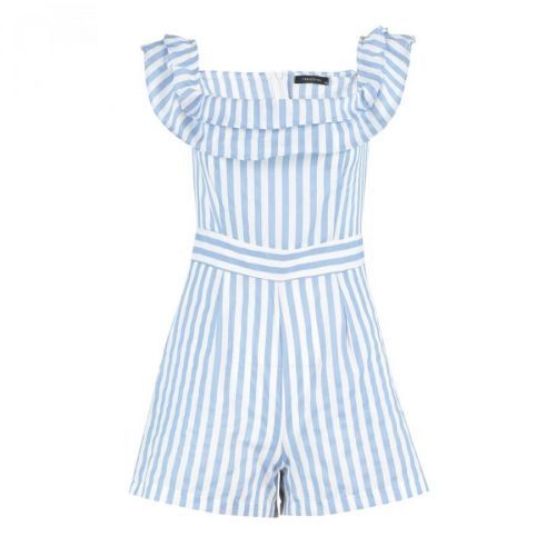 Trendyol Blue Petite Striped Jumpsuit