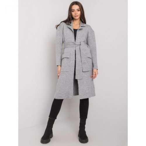 RUE PARIS Gray cardigan with pockets