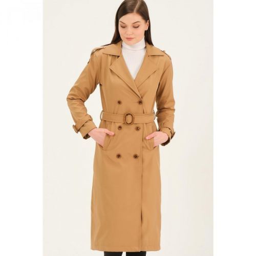 Z6737 DEWBERRY WOMEN'S TRENCH COAT-CAMEL
