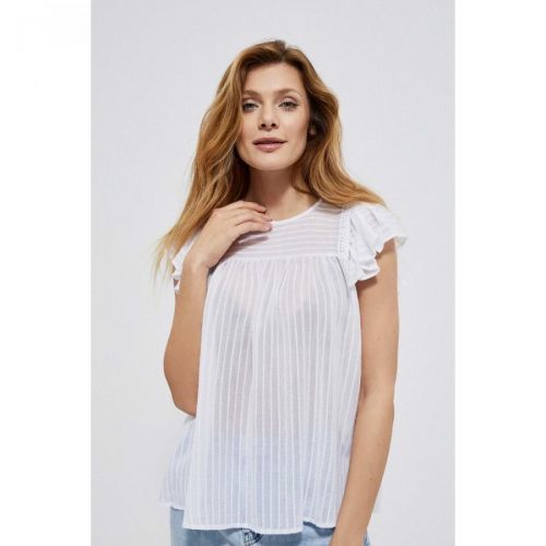 Shirt blouse with a frill