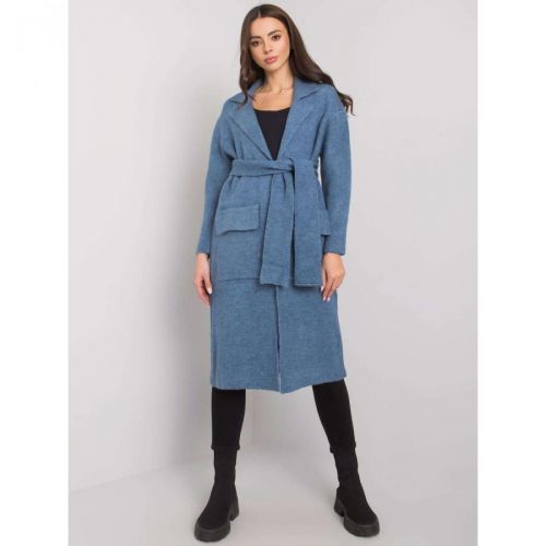 RUE PARIS Blue cardigan with pockets