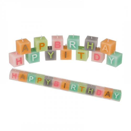 181008 Pastelové sviečky s nápisom Happy Birthday