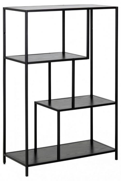 Regál Seaford 77x114 cm černý