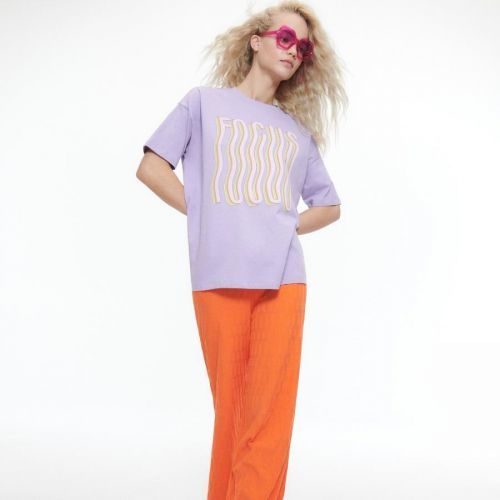 Reserved - Tričko regular fit - Purpurová