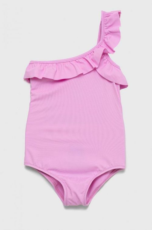 Jednodielne detské plavky United Colors of Benetton ružová farba