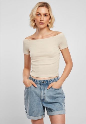 Urban Classics Ladies Off Shoulder Rib Tee softseagrass - S