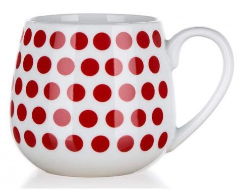 Hrnček Dots 340 ml, biela bodkovaná%