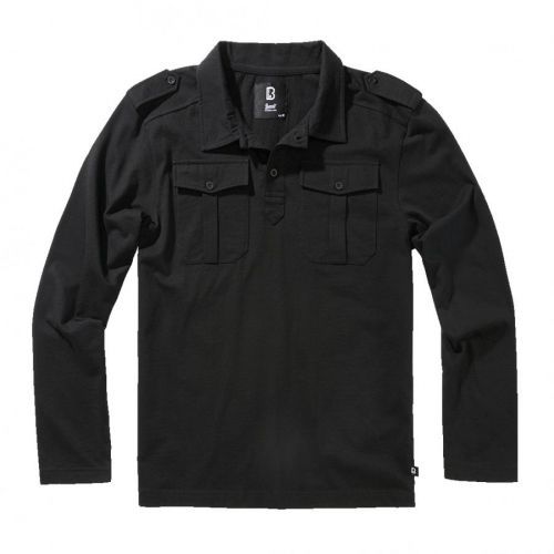 Košeľa Brandit Jersey Poloshirt Jon 1/1 - čierna, 7XL