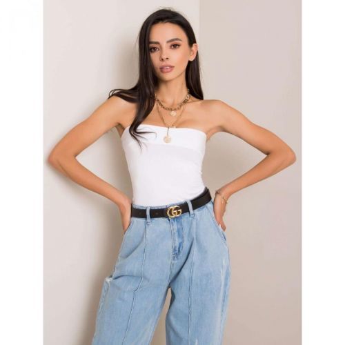 White strapless top