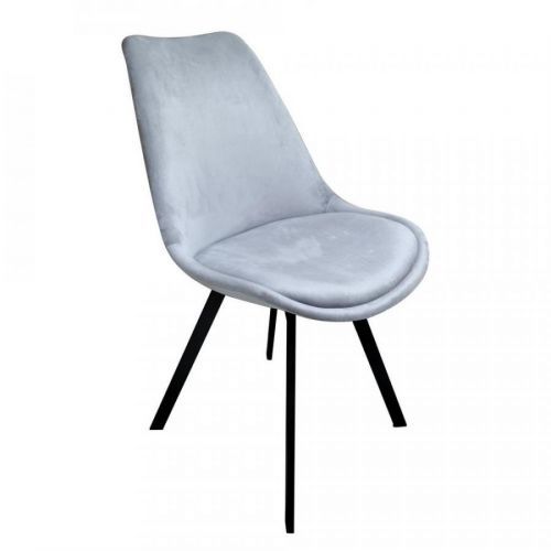 Stolička Zo Zamatu Mia - Svetlosivá