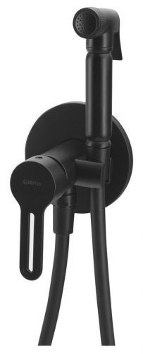 SAPHO - Podomietková batéria s bidetovou spŕškou, guľatá, čierna matná 1103-15