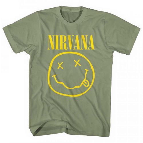 Nirvana tričko Yellow Smiley Zelená XL