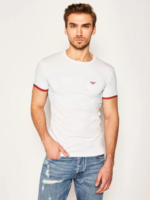 Pánske tričko krátky rukáv - 111035 2R530 00010 - biela - Emporio Armani M biela