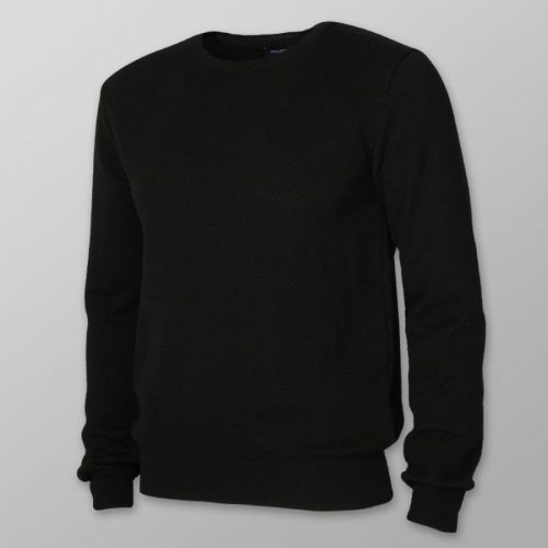 Pánsky sveter čiernej farby s elastickými manžetami 13928