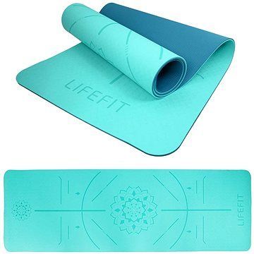 LIFEFIT YOGA MAT RELAX DUO, 183 × 58 × 0,6 cm, tyrkysová