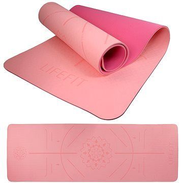LIFEFIT YOGA MAT RELAX DUO, 183 × 58 × 0,6 cm, ružová