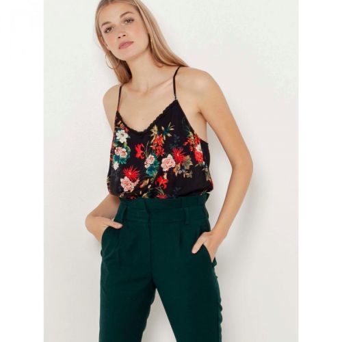 Black Flowered Top CAMAIEU - Women