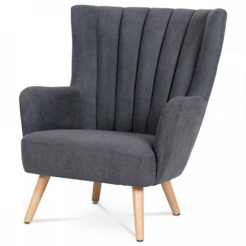 AUTRONIC AK-311 GREY2 kreslo, sivá látka, drevené nohy - masiv kaučukovník