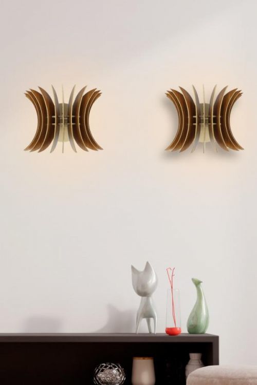Sada 2 nástěnných lamp Vol ořech