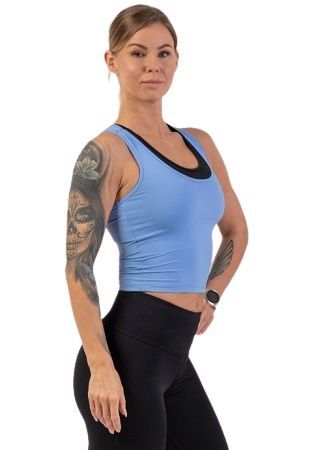 Nebbia slim-fit crop tielko 422 modrá