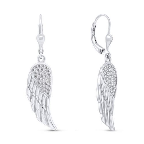 Brilio Silver Pôvabné strieborné náušnice Anjelské krídlo EA329W