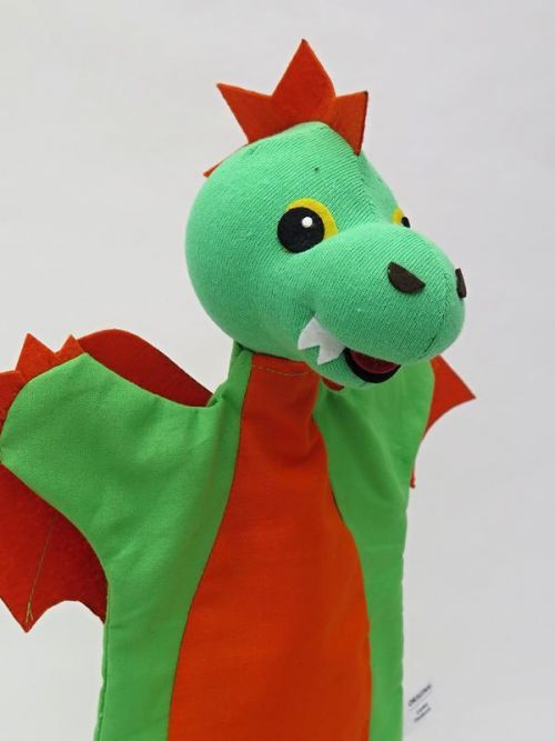 Moravská ústředna maňásek drak oranžový 28 cm