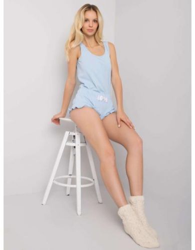 Dámske bavlnené pyžamo Stacy RUE PARIS svetlomodré